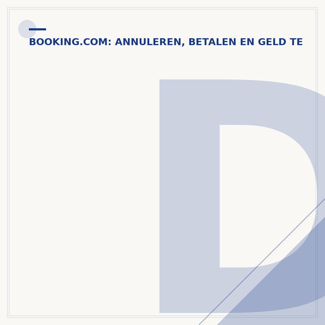 De booking annuleren