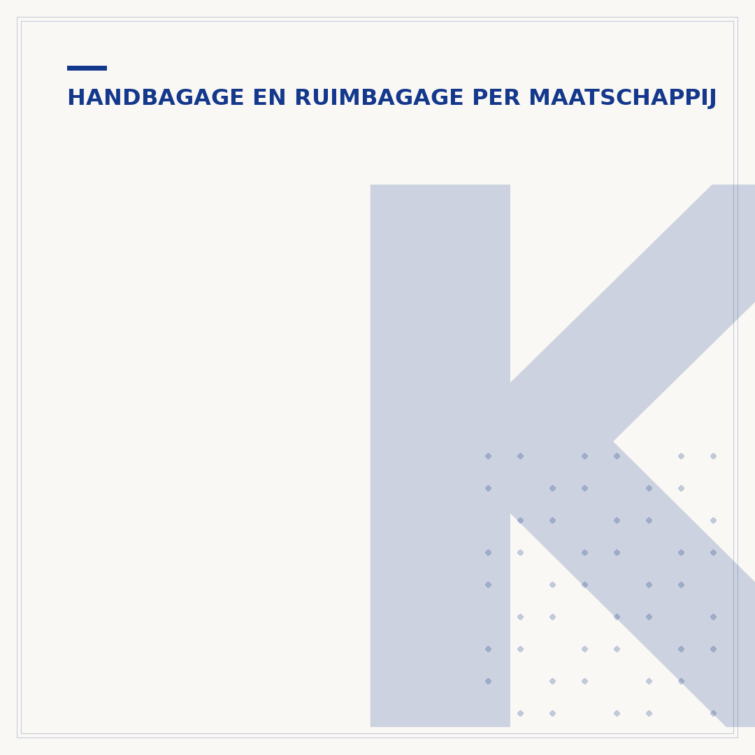 KLM ruimbagage: regels, gewicht en afmetingen
