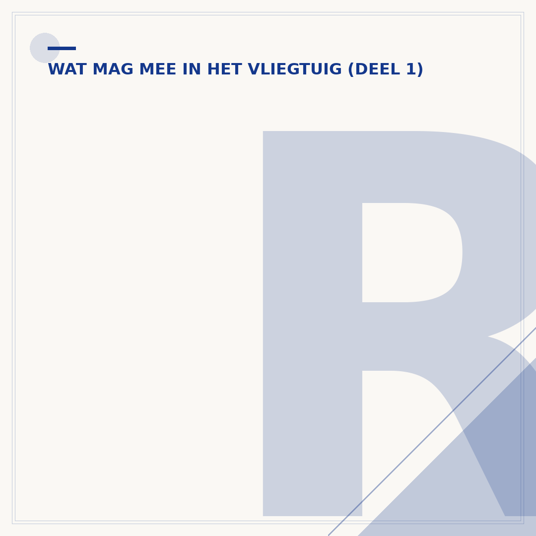 Regels voor parfum in handbagage