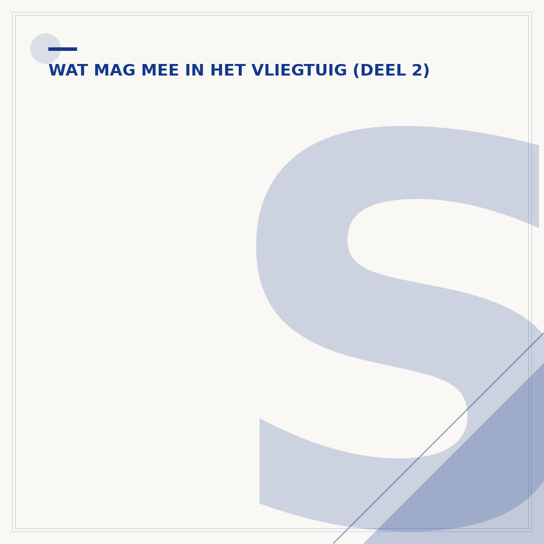 Spuitbus in vliegtuig: wat mag mee en wat niet?