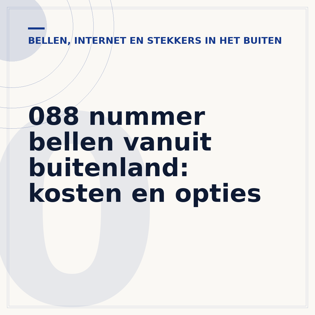 088 nummer bellen vanuit buitenland: kosten en opties