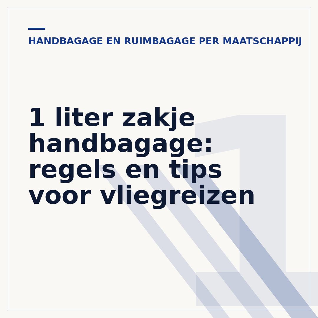 1 liter zakje handbagage: regels en tips voor vliegreizen