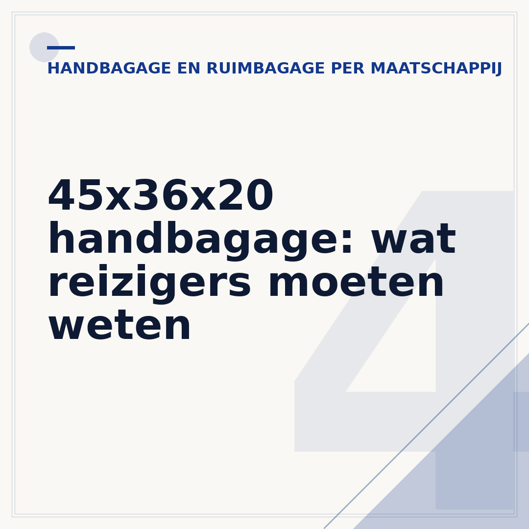 45x36x20 handbagage: wat reizigers moeten weten