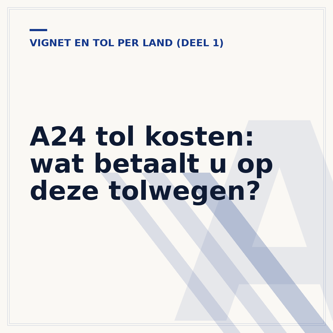 A24 tol kosten: wat betaalt u op deze tolwegen?