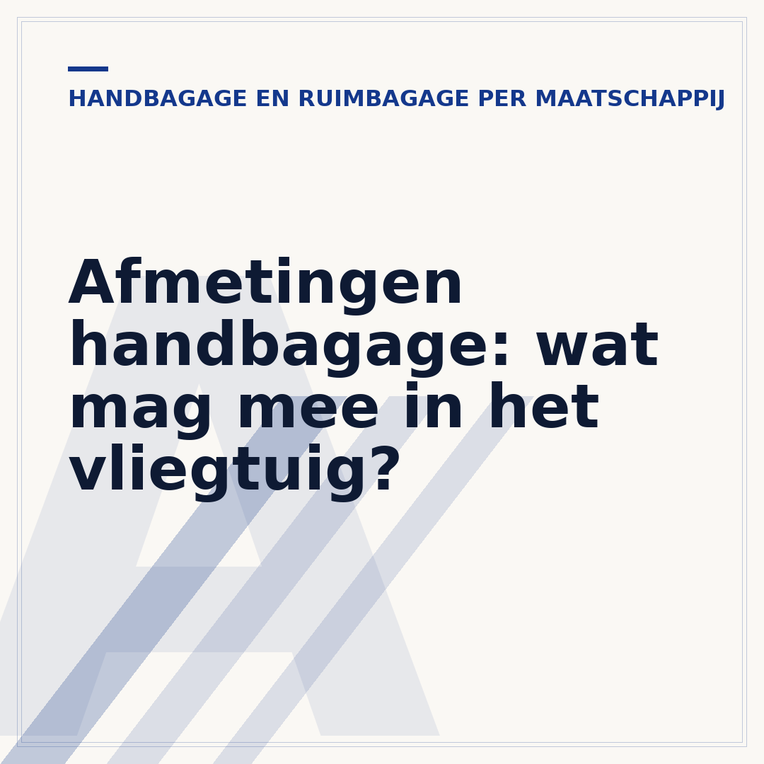 Afmetingen handbagage: wat mag mee in het vliegtuig?