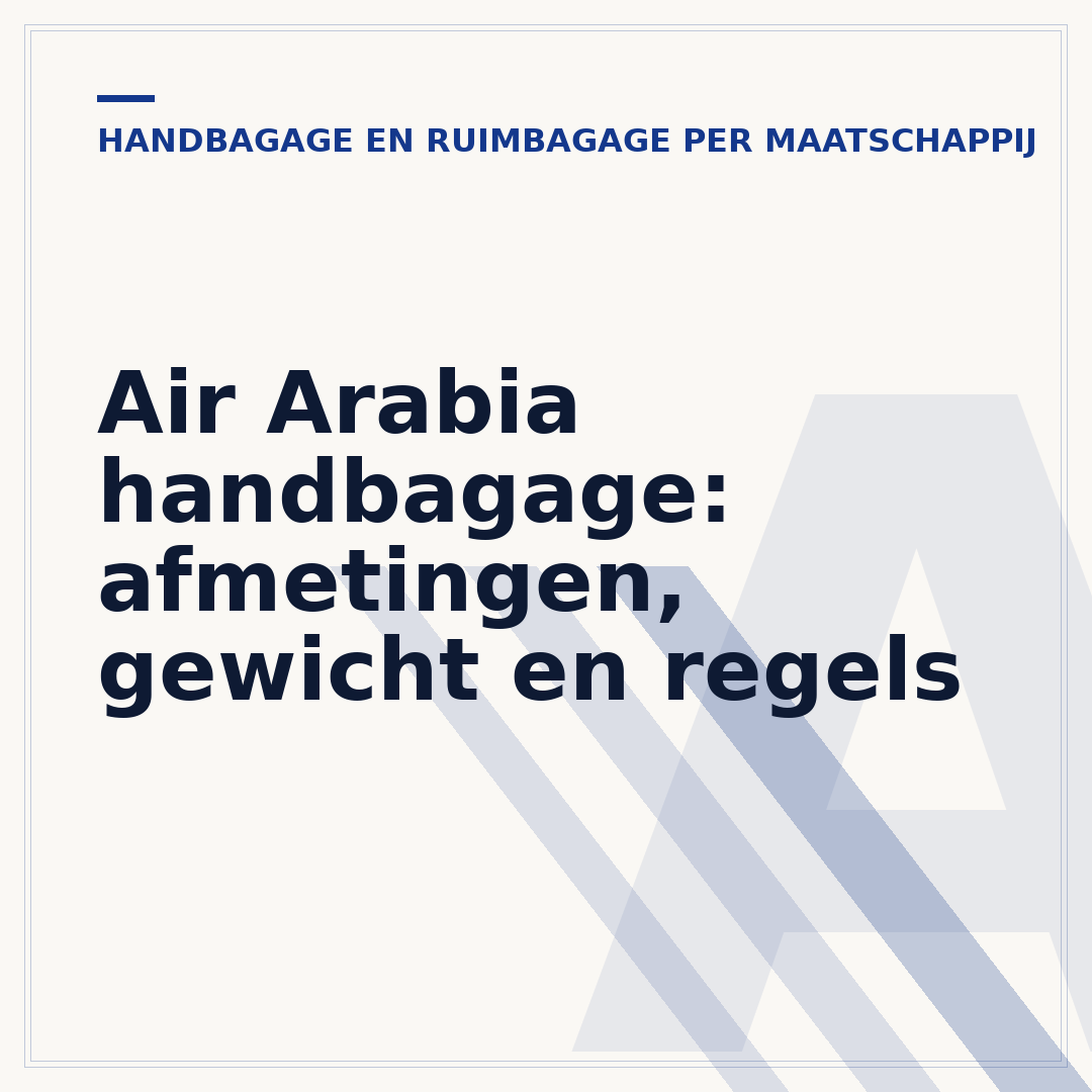 Air Arabia handbagage: afmetingen, gewicht en regels