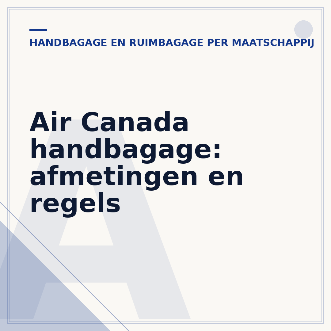Air Canada handbagage: afmetingen en regels