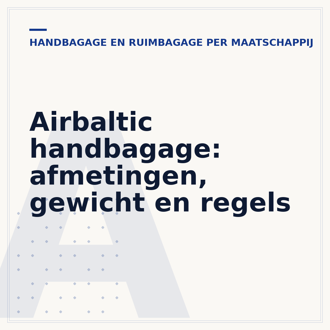 Airbaltic handbagage: afmetingen, gewicht en regels