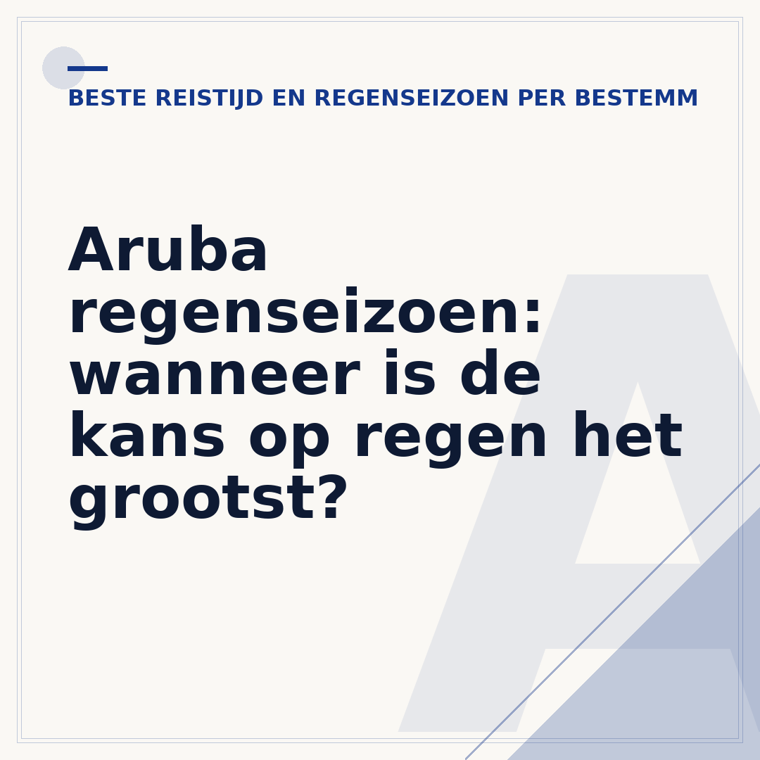 Aruba regenseizoen: wanneer is de kans op regen het grootst?