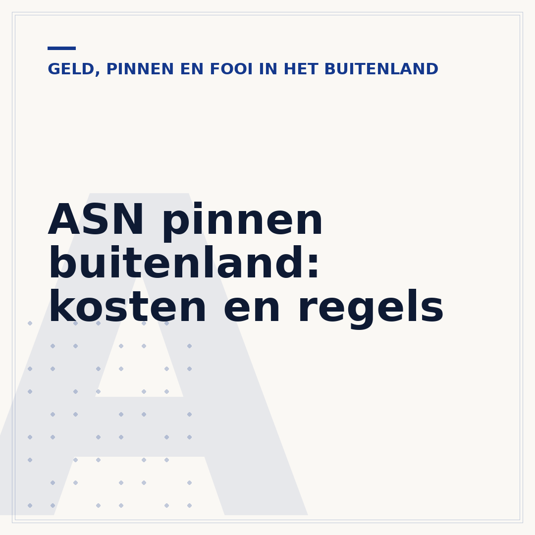 ASN pinnen buitenland: kosten en regels