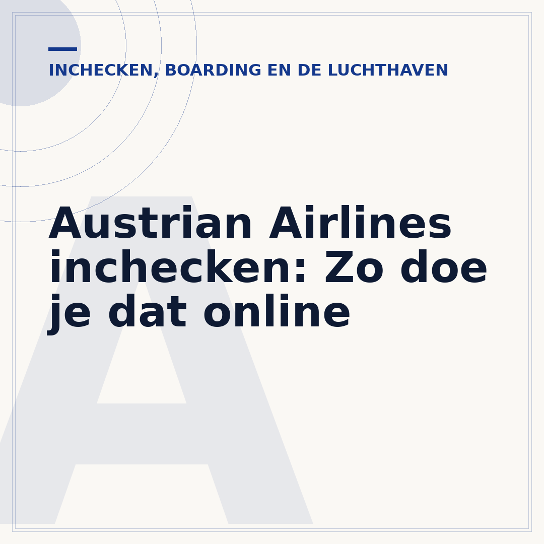 Austrian Airlines inchecken: Zo doe je dat online
