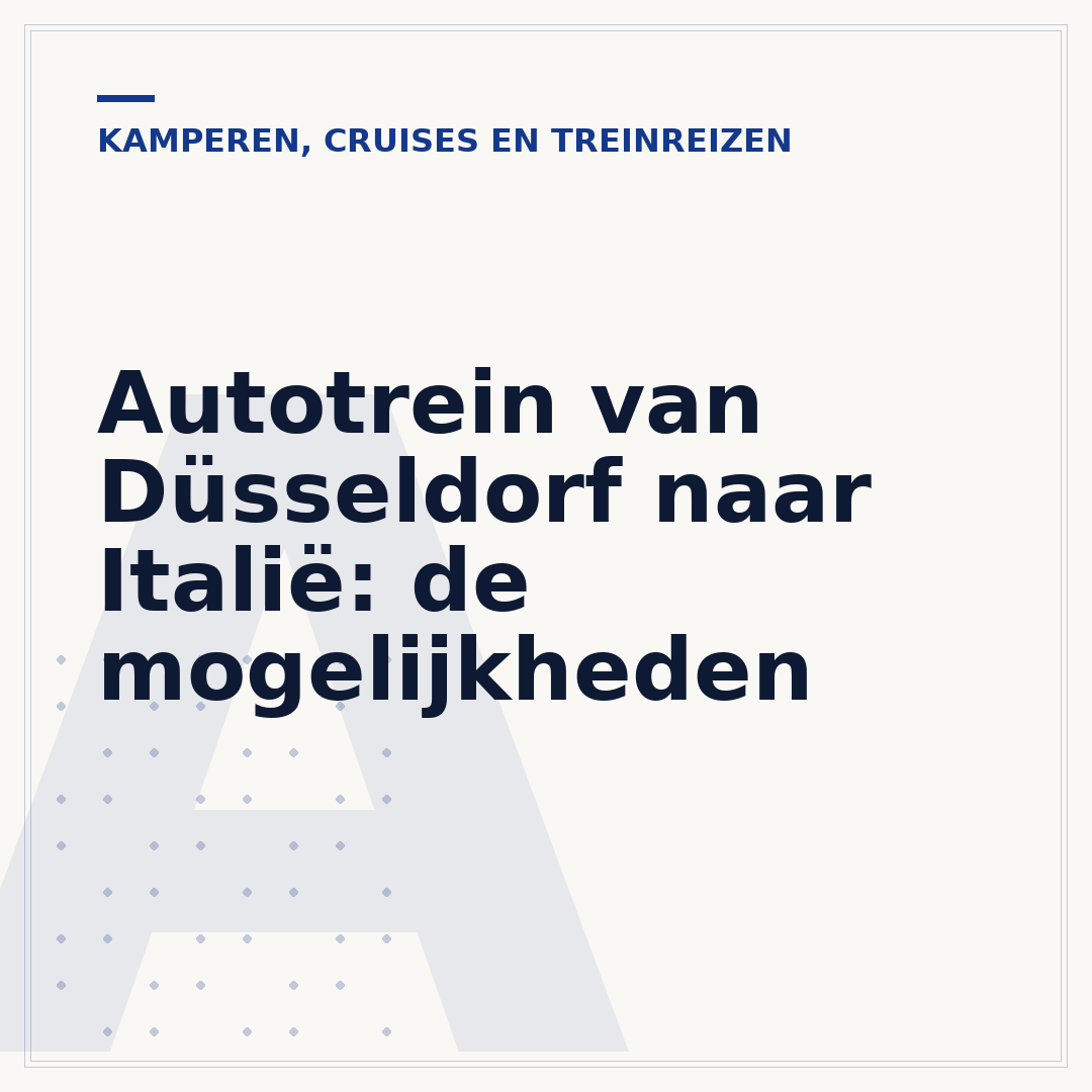 Autotrein van Düsseldorf naar Italië: de mogelijkheden