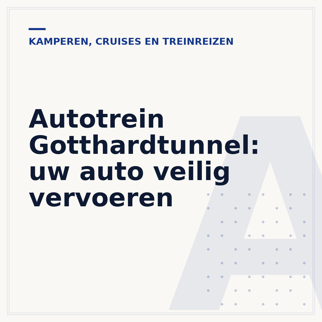 Autotrein Gotthardtunnel: uw auto veilig vervoeren