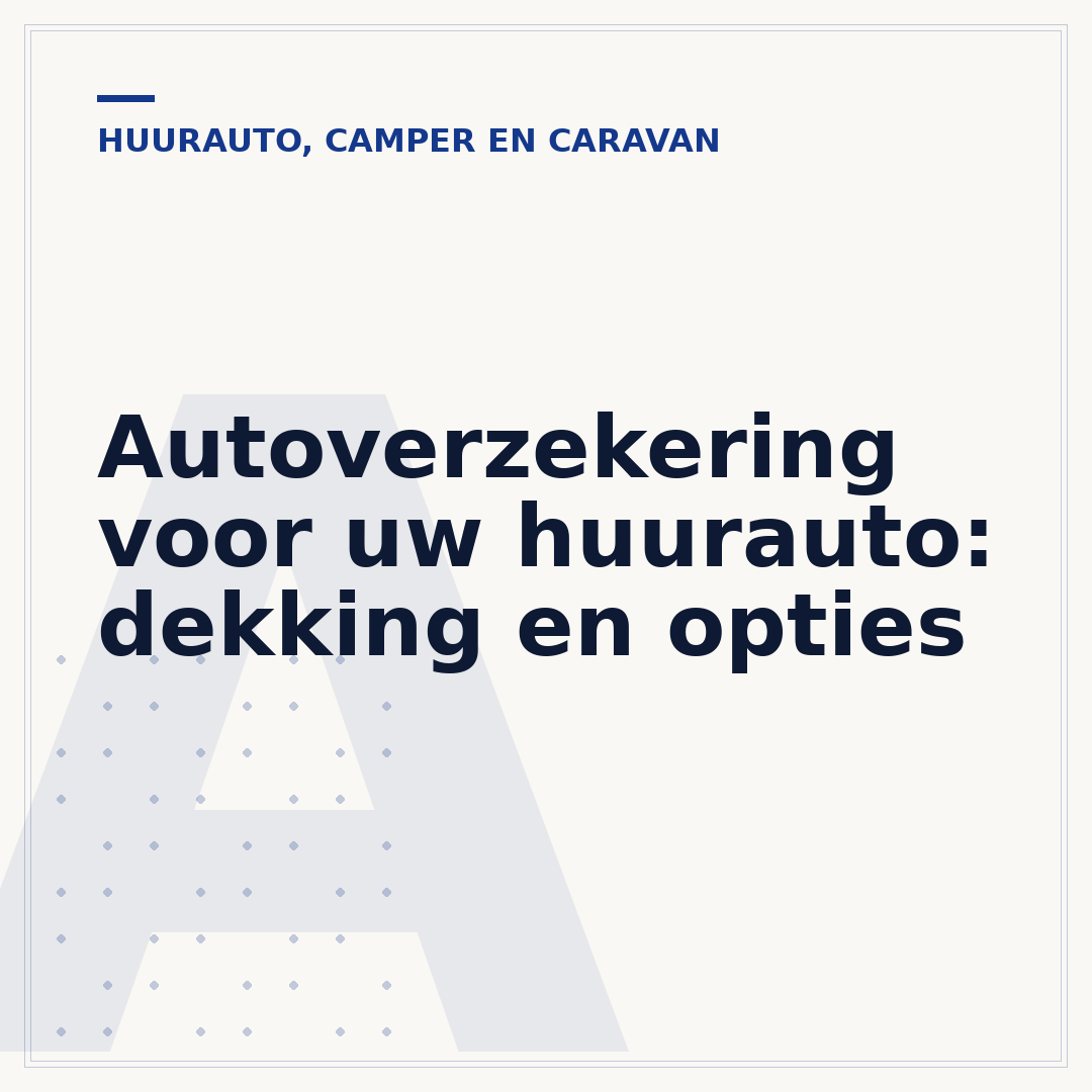 Autoverzekering voor uw huurauto: dekking en opties