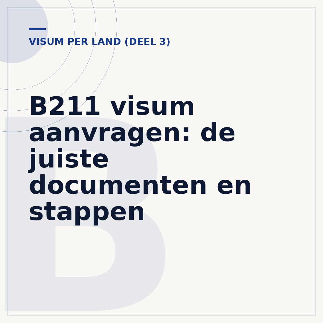 B211 visum aanvragen: de juiste documenten en stappen