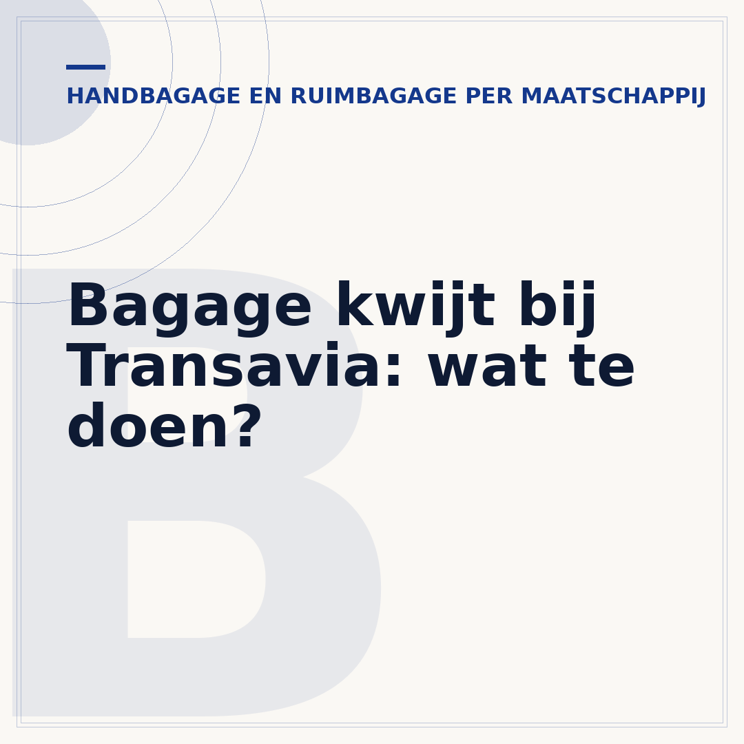 Bagage kwijt bij Transavia: wat te doen?