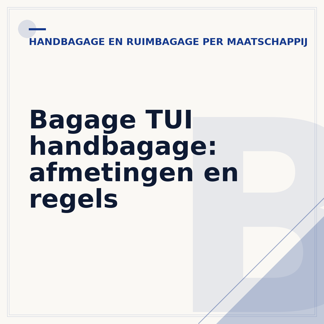 Bagage TUI handbagage: afmetingen en regels