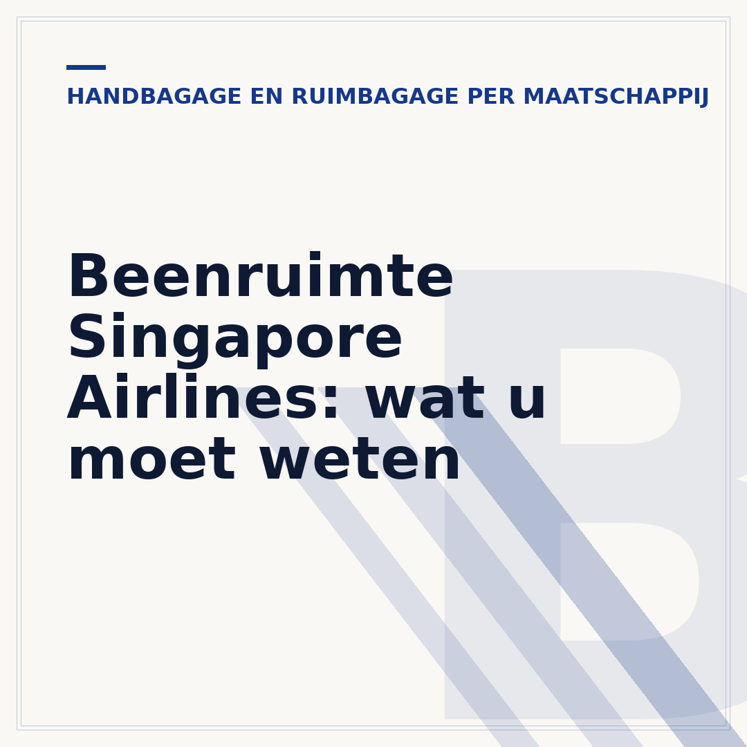 Beenruimte Singapore Airlines: wat u moet weten