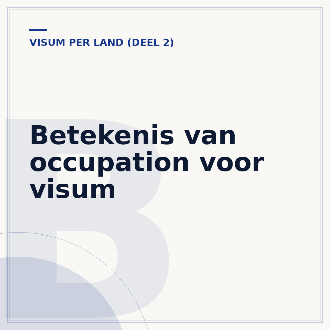 Betekenis van occupation voor visum