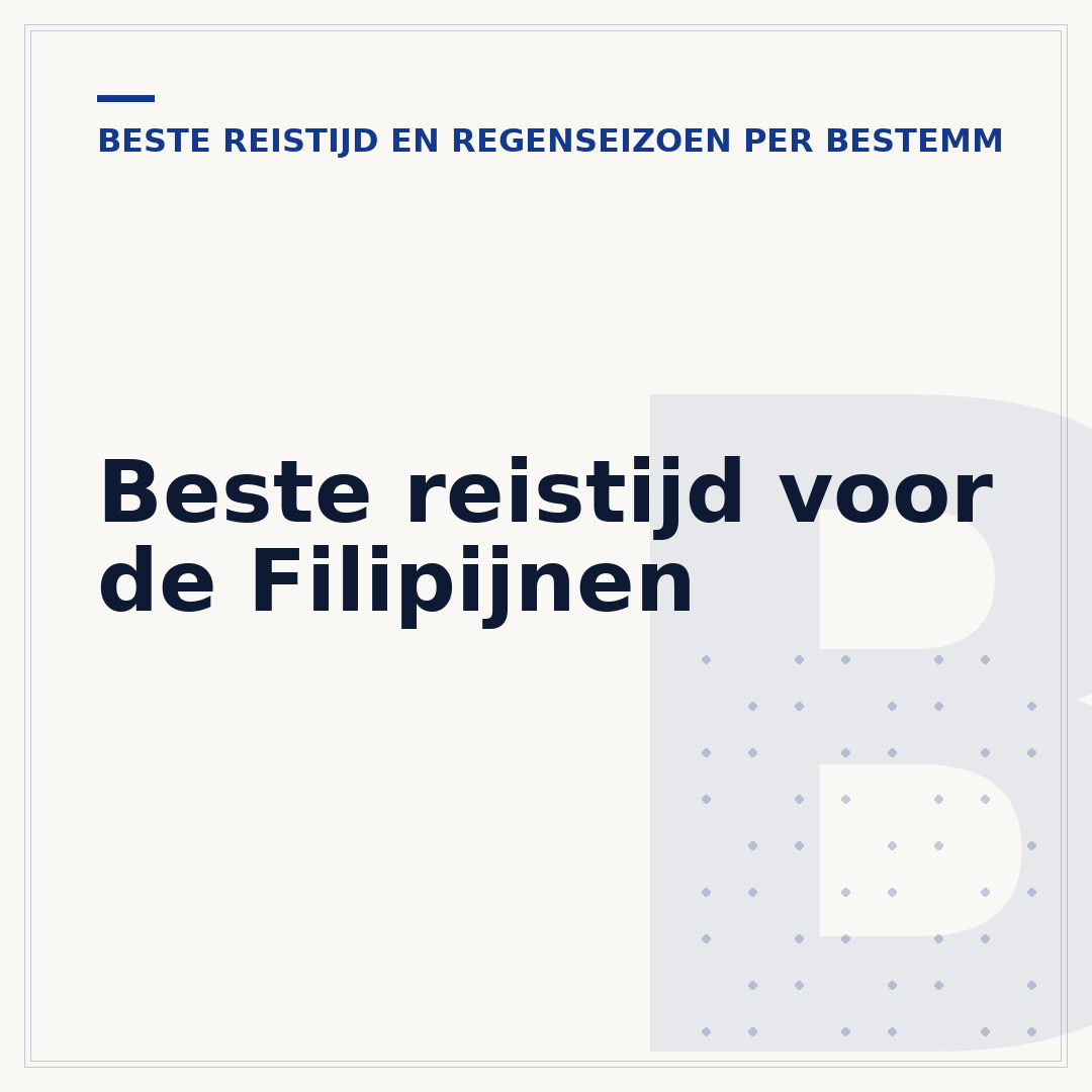 Beste reistijd voor de Filipijnen