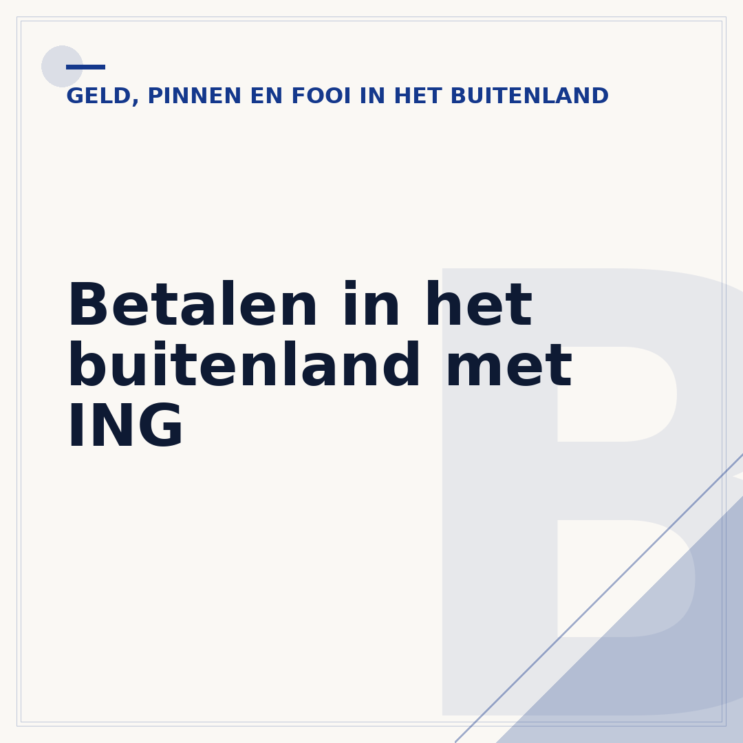 Betalen in het buitenland met ING