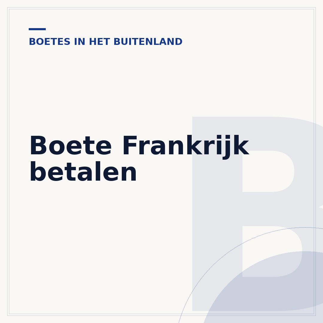 Boete Frankrijk betalen