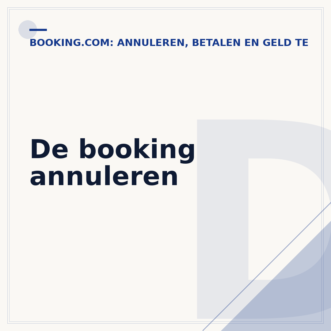 De booking annuleren