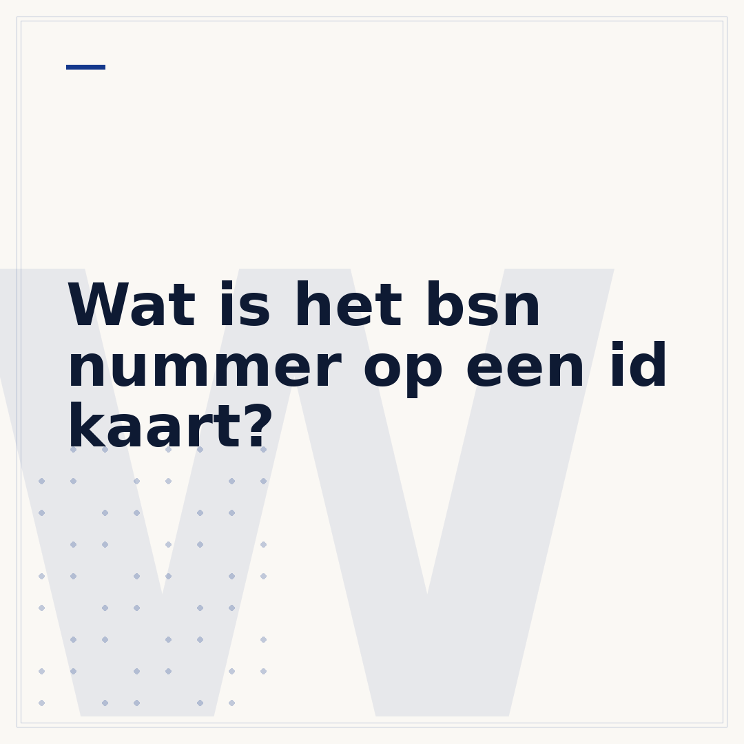Wat is het bsn nummer op een id kaart?