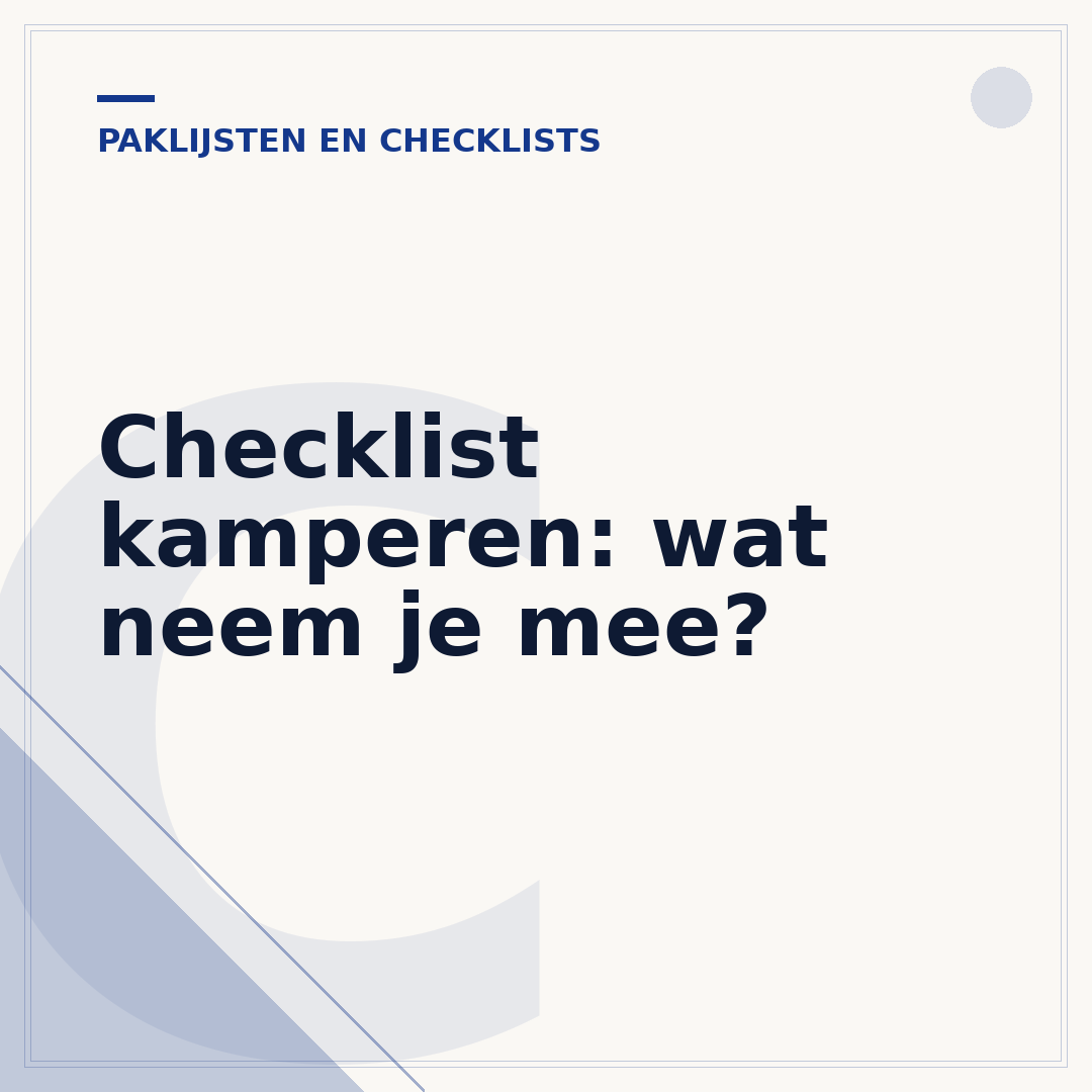 Checklist kamperen: wat neem je mee?