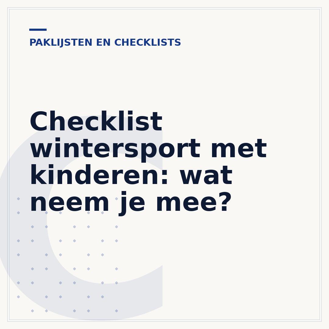 Checklist wintersport met kinderen: wat neem je mee?