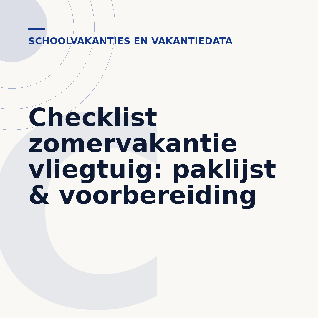 Checklist zomervakantie vliegtuig: paklijst & voorbereiding