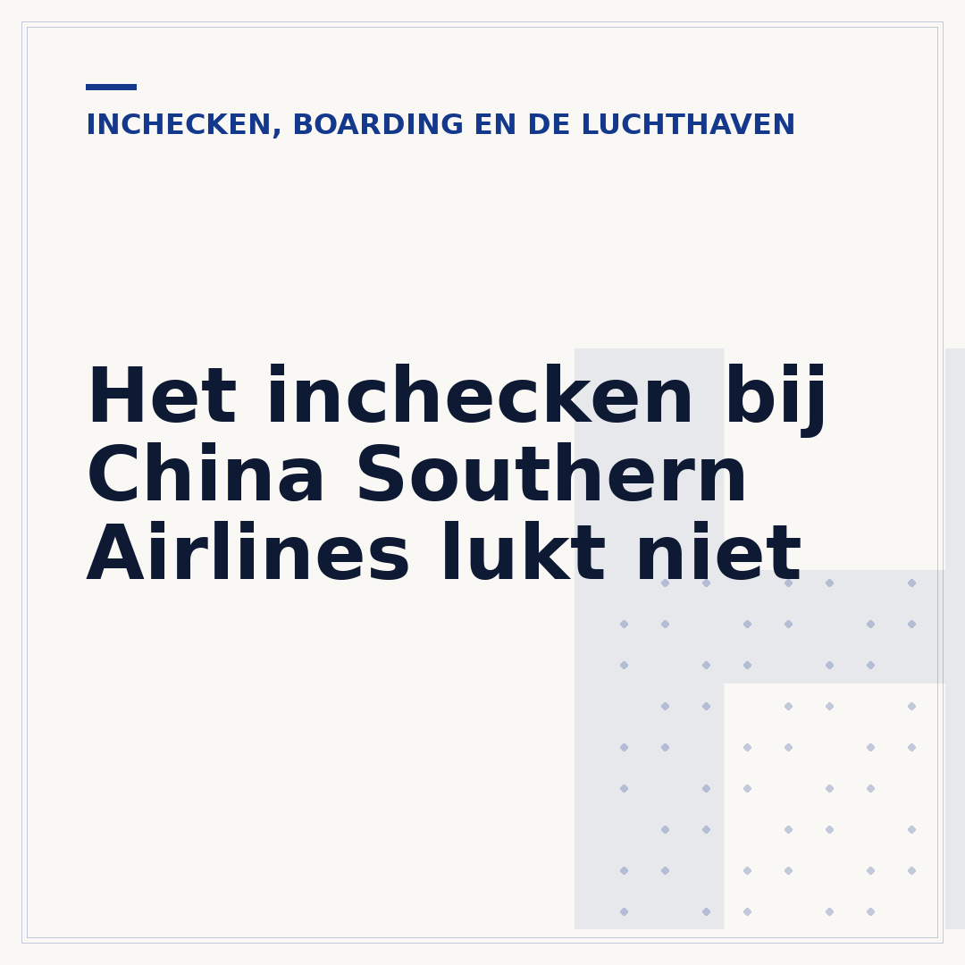Het inchecken bij China Southern Airlines lukt niet