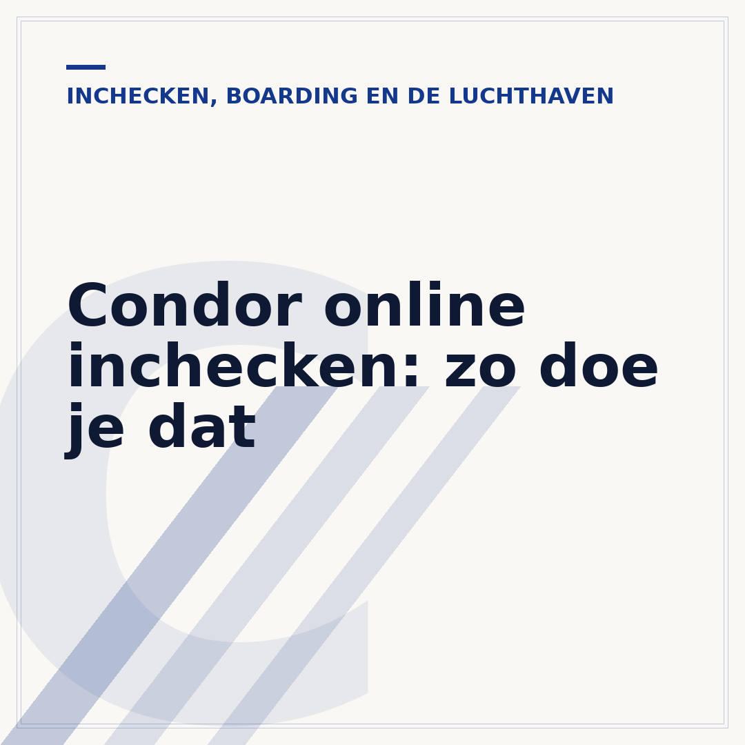 Condor online inchecken: zo doe je dat