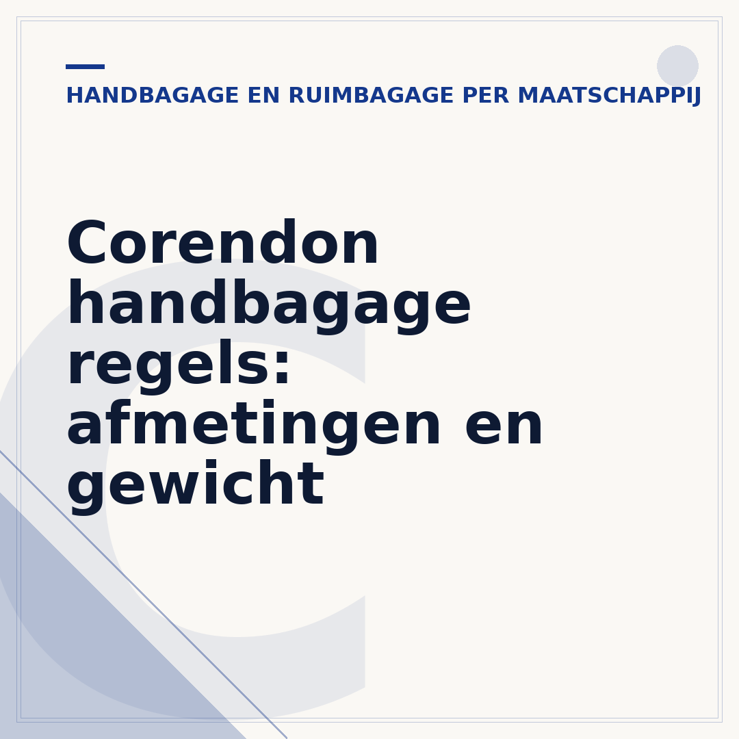 Corendon handbagage regels: afmetingen en gewicht