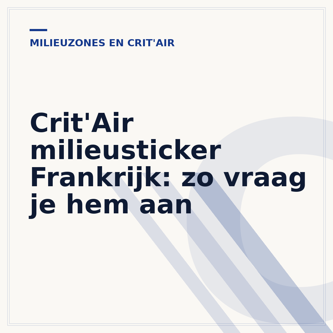 Crit'Air milieusticker Frankrijk: zo vraag je hem aan