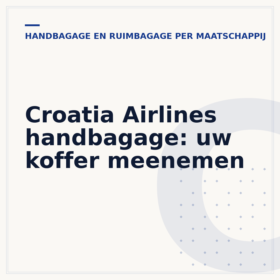 Croatia Airlines handbagage: uw koffer meenemen