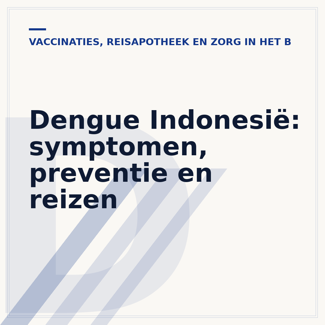 Dengue Indonesië: symptomen, preventie en reizen