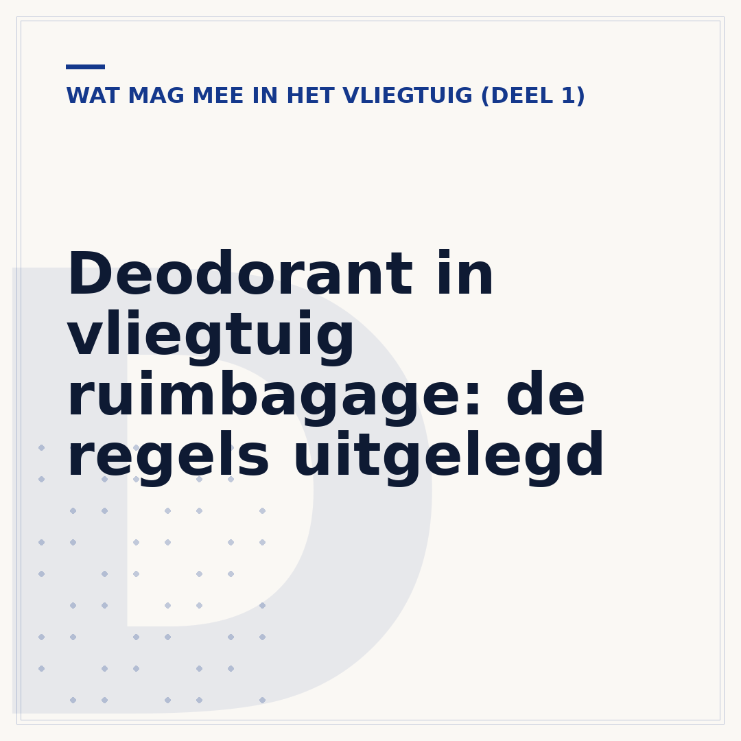 Deodorant in vliegtuig ruimbagage: de regels uitgelegd