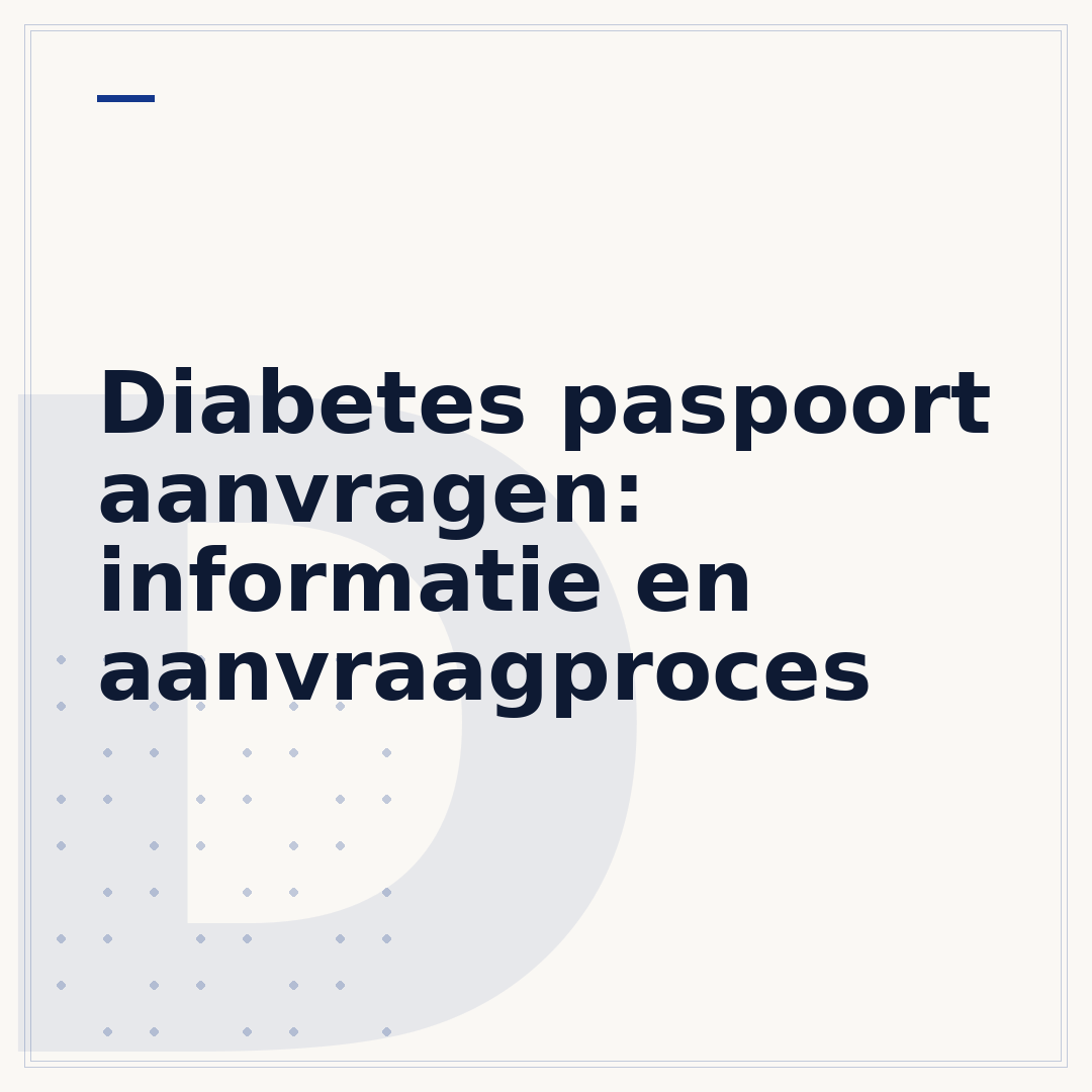 Diabetes paspoort aanvragen: informatie en aanvraagproces