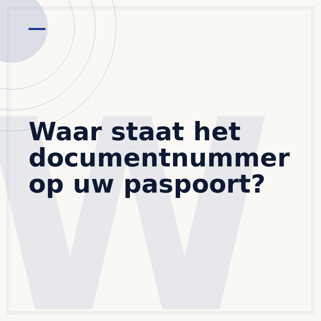 Waar staat het documentnummer op uw paspoort?