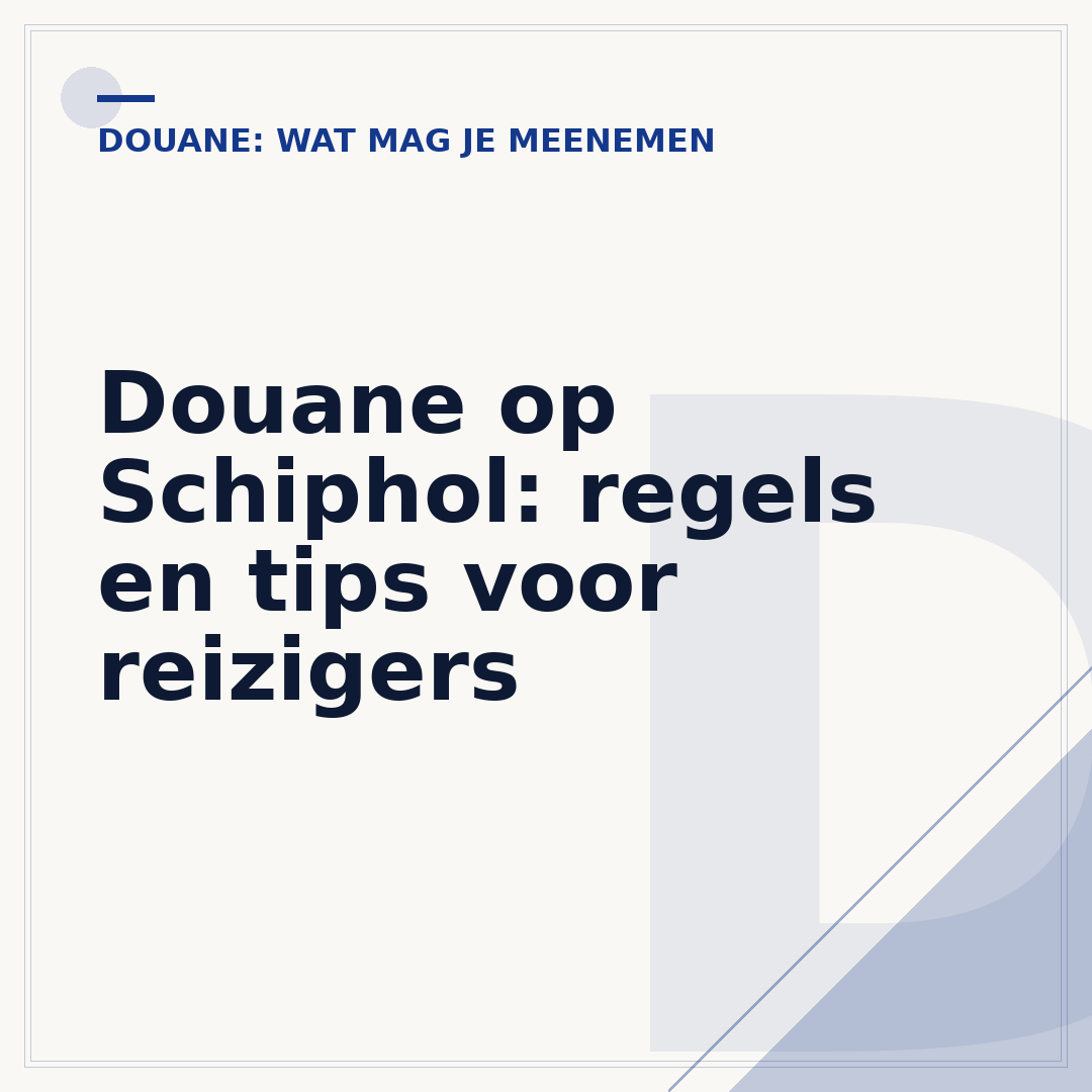 Douane op Schiphol: regels en tips voor reizigers