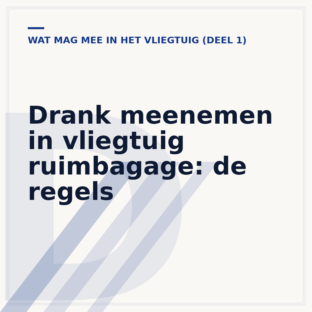 Drank meenemen in vliegtuig ruimbagage: de regels