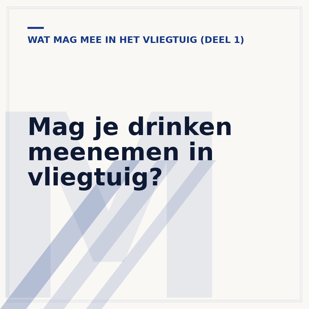 Mag je drinken meenemen in vliegtuig?