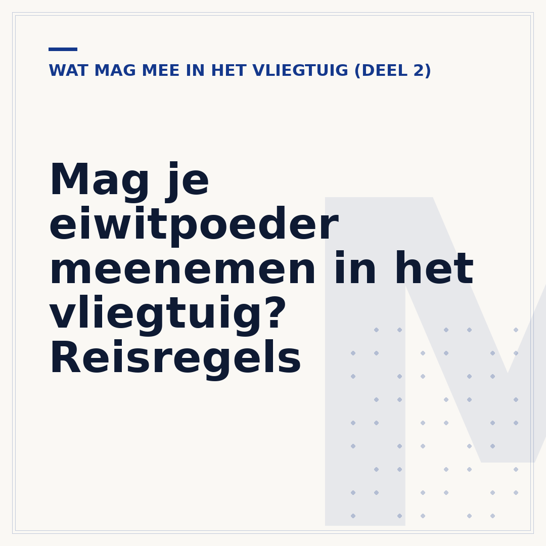 Mag je eiwitpoeder meenemen in het vliegtuig? Reisregels