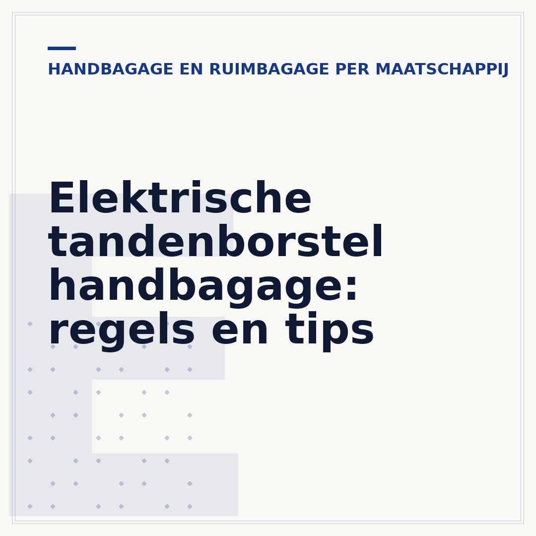 Elektrische tandenborstel handbagage: regels en tips