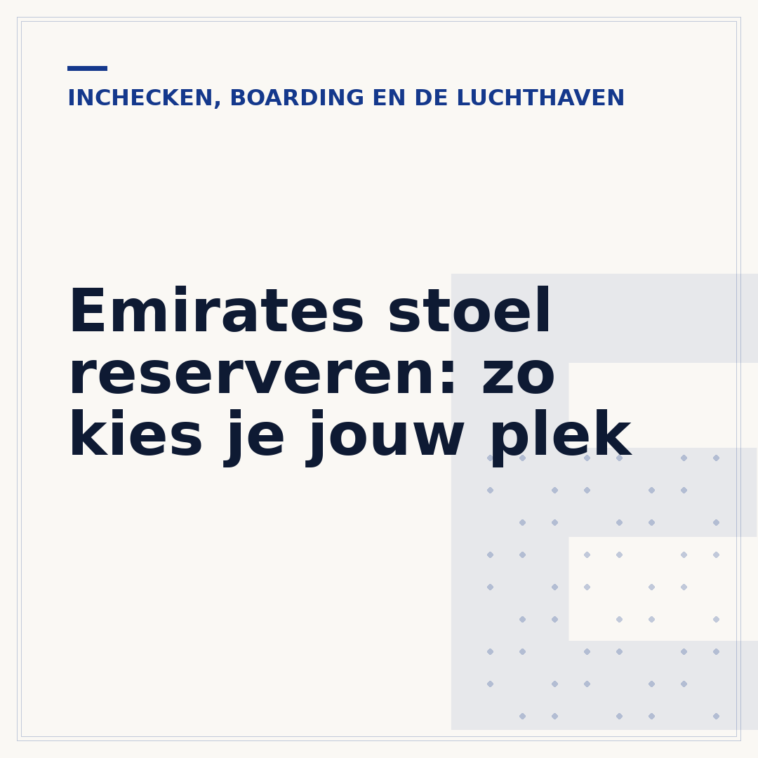 Emirates stoel reserveren: zo kies je jouw plek