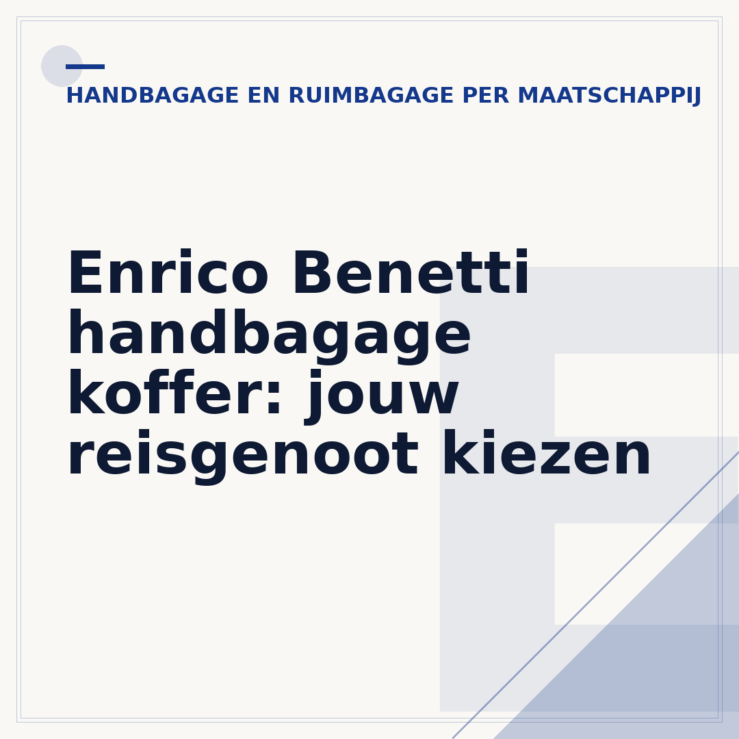 Enrico Benetti handbagage koffer: jouw reisgenoot kiezen