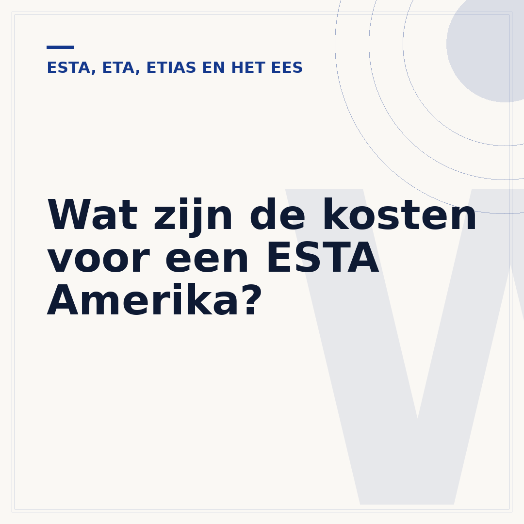 Wat zijn de kosten voor een ESTA Amerika?