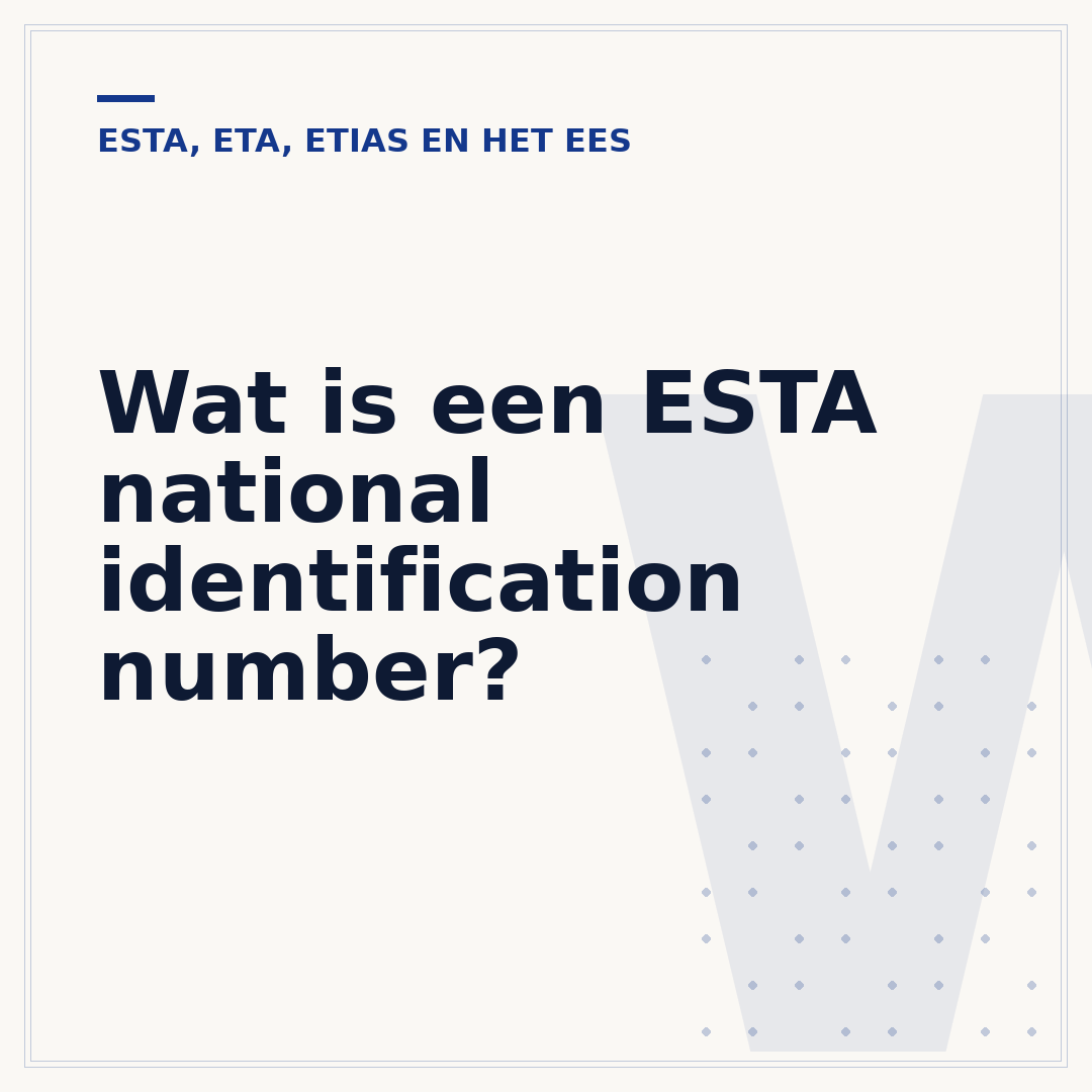 Wat is een ESTA national identification number?