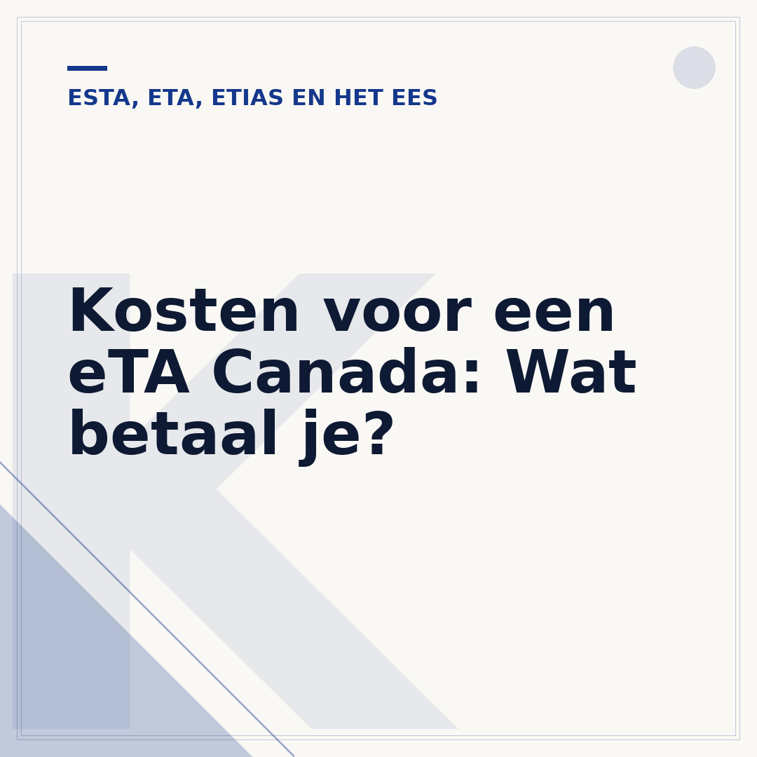 Kosten voor een eTA Canada: Wat betaal je?